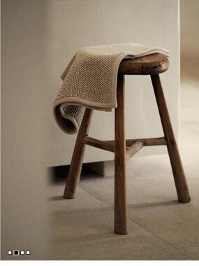 H&M Cream Textured Cotton Bath Mat